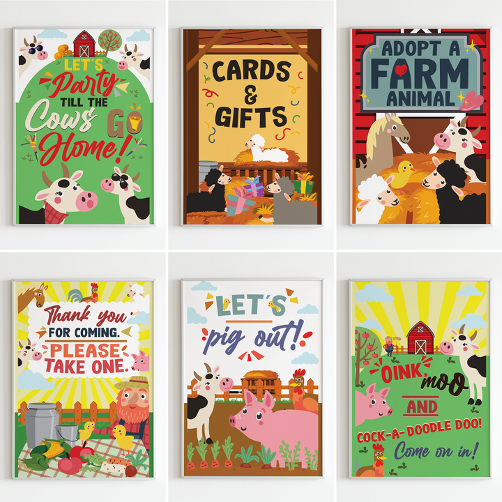 Old Macdonald Farm Party Posters Bundle