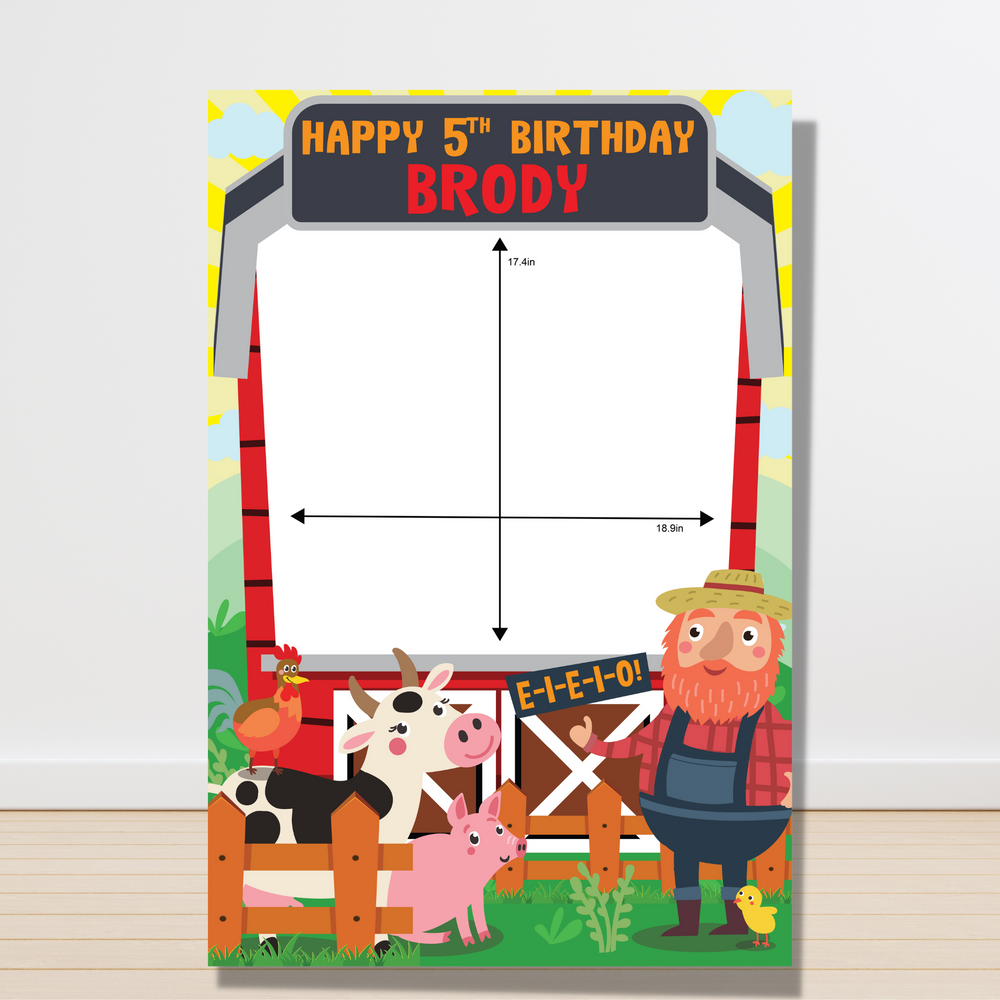 Old Macdonald Farm Photo Booth Frame Size
