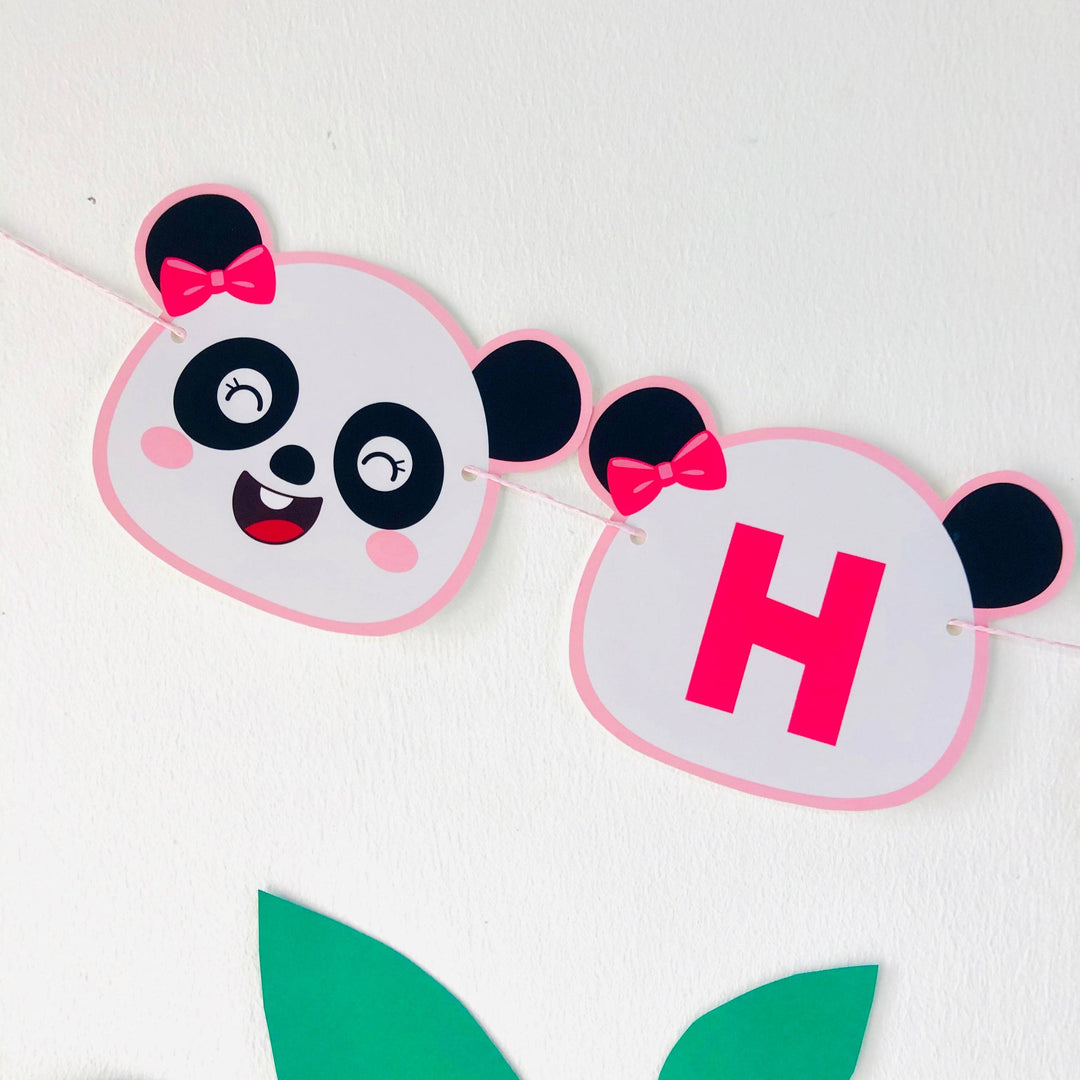 Panda Birthday Banner Girl