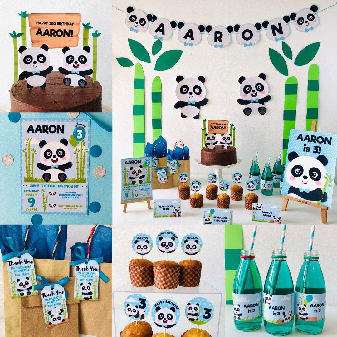 Panda Birthday Party Printable Boy
