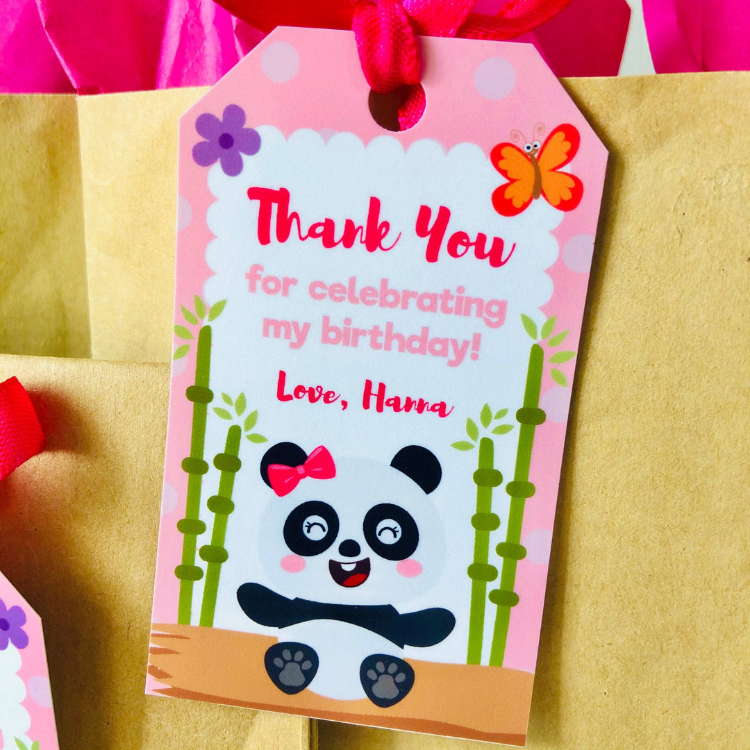 Panda Girl Favor Tag