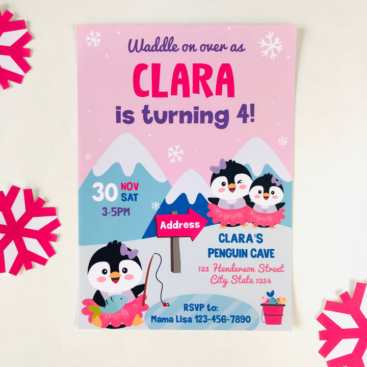 Penguin Tutu Cute Invitation