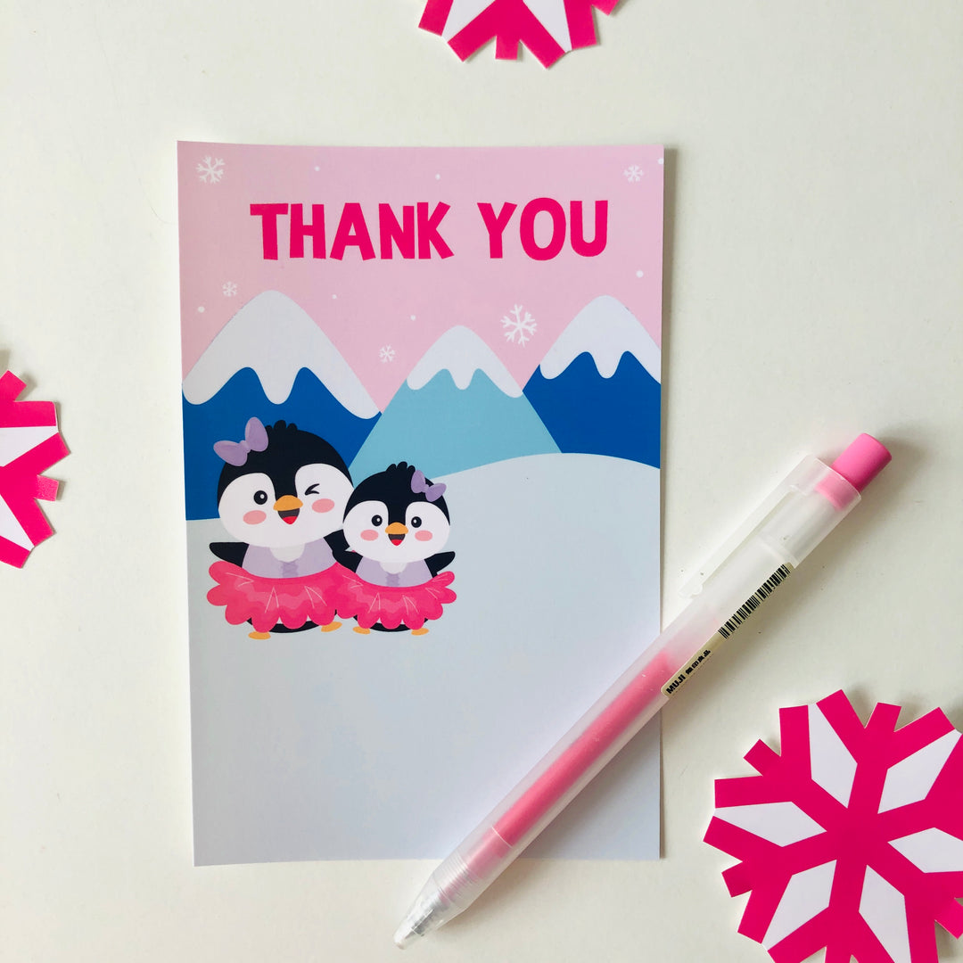 Penguin Girl Tutu Cute Thank You Card