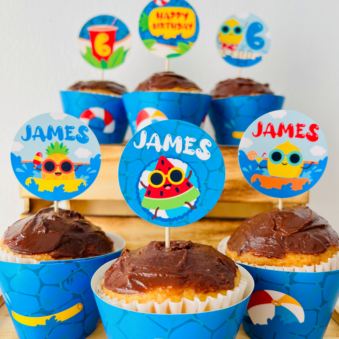Pool Cupcake Toppers