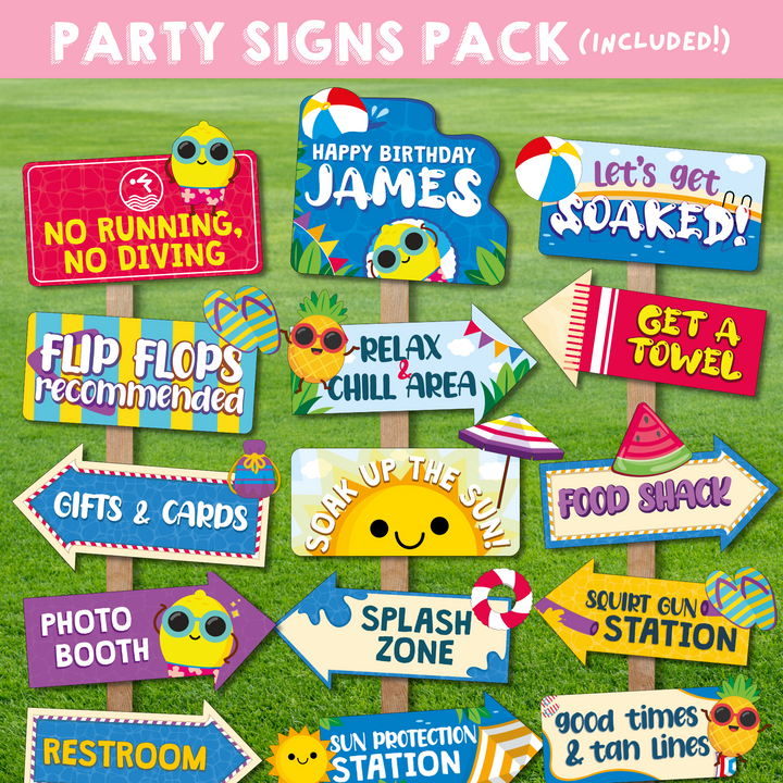 Pool Party Signs Pack