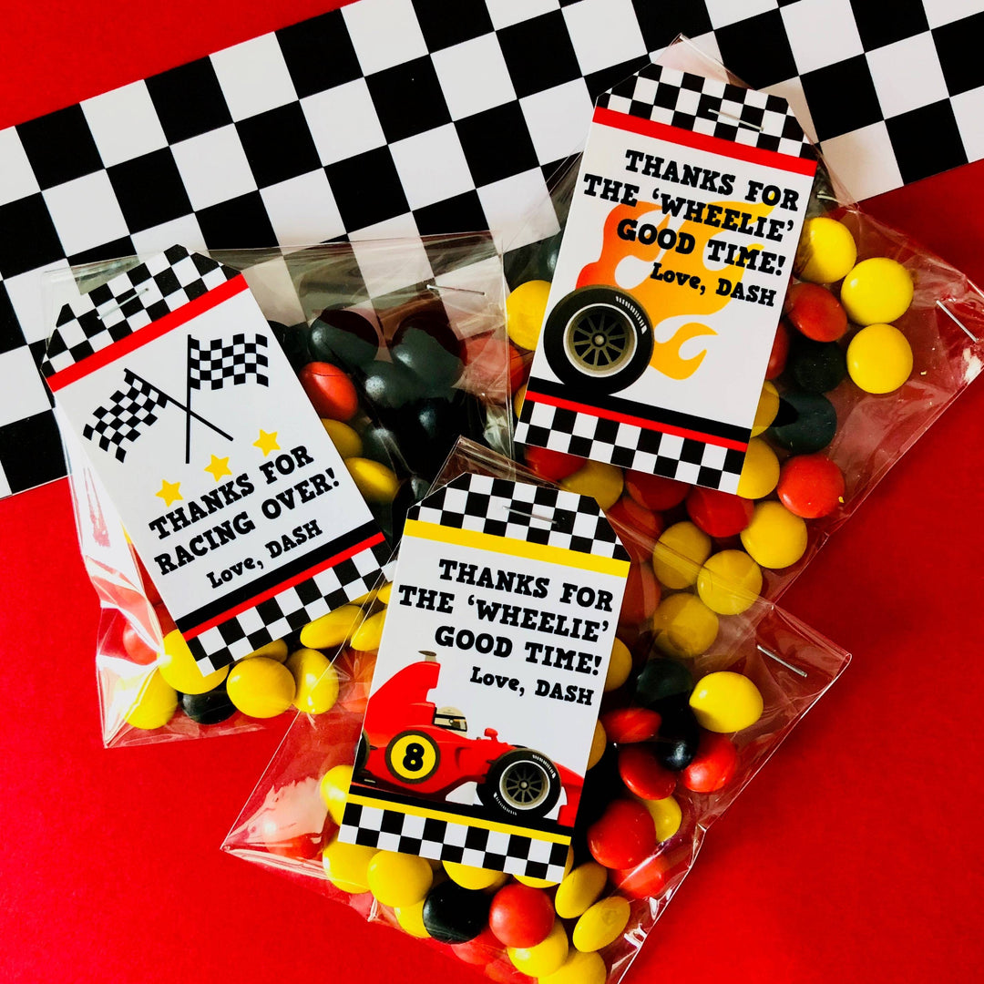 Race Car Party Favor Tags