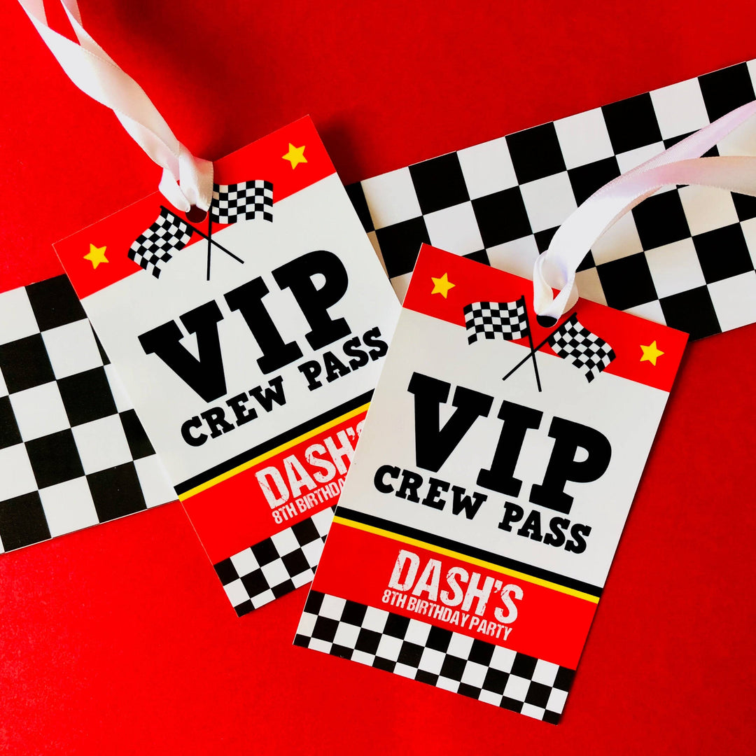 Race Car Crew Pass Printable