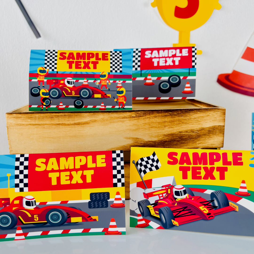 Racing Car Food Labels