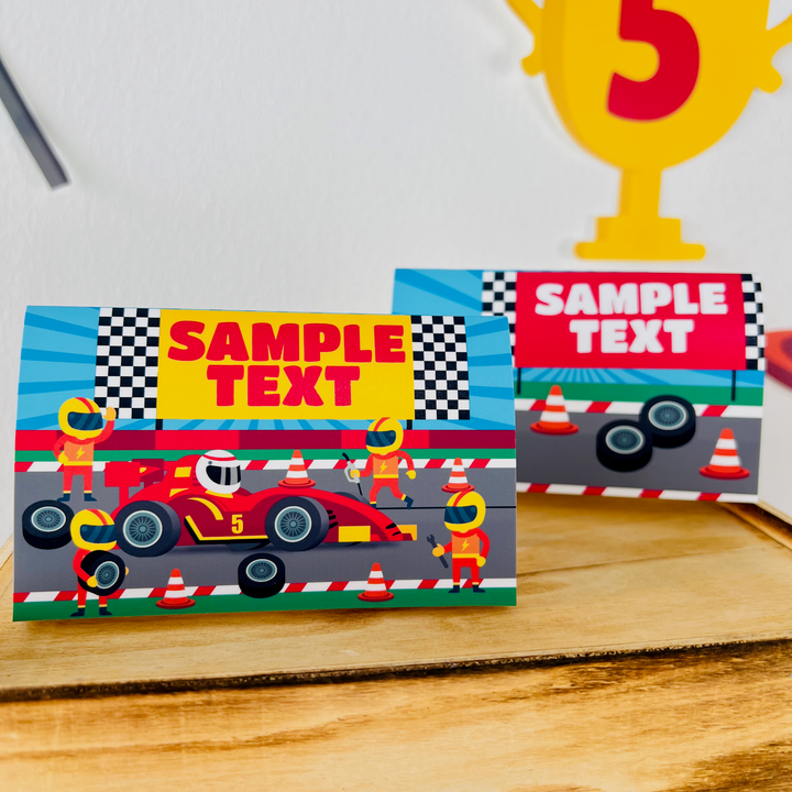 Racing Car Food Labels