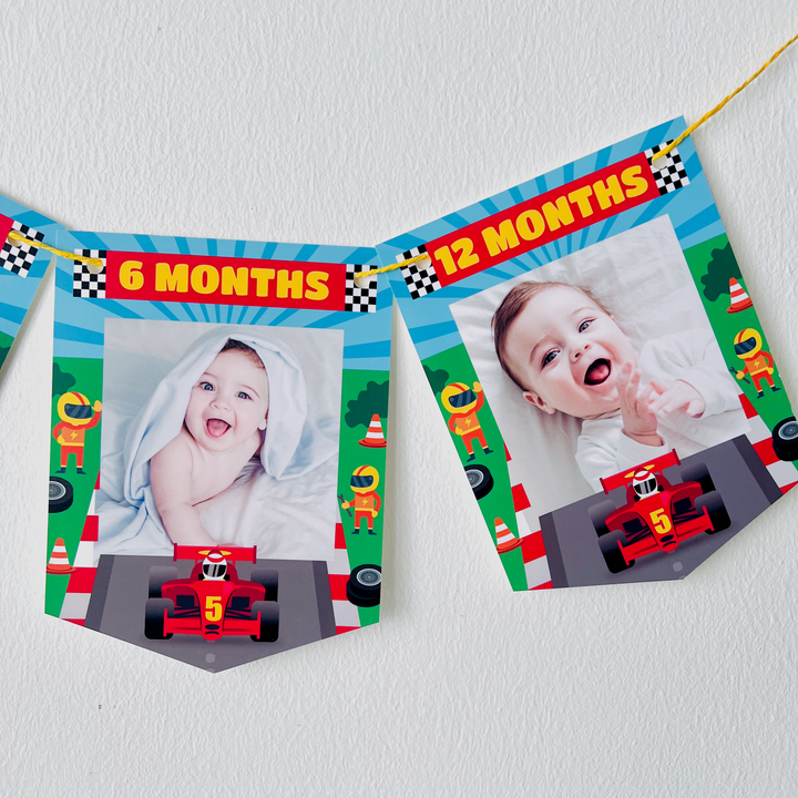 Racing Car Milestone Photo Banner