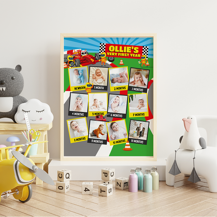 Racing Car Milestone Photo Board