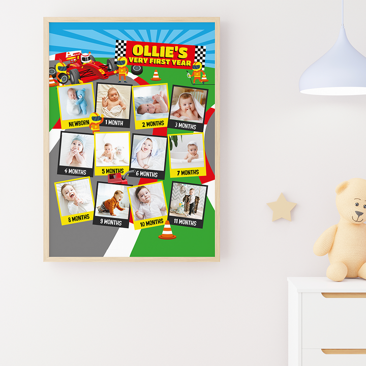 Racing Car Milestone Photo Board