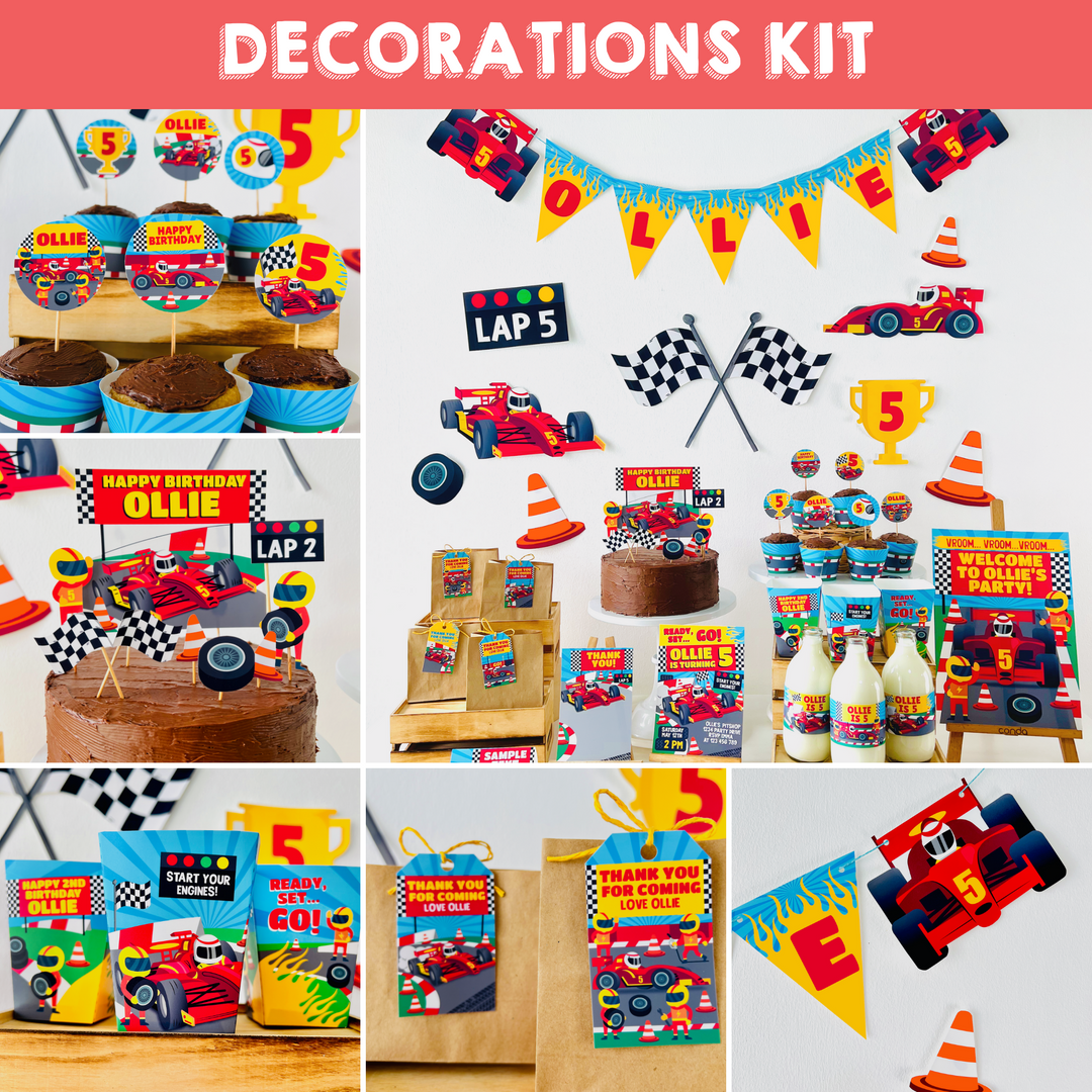 Racing Car Party Decorations Kit