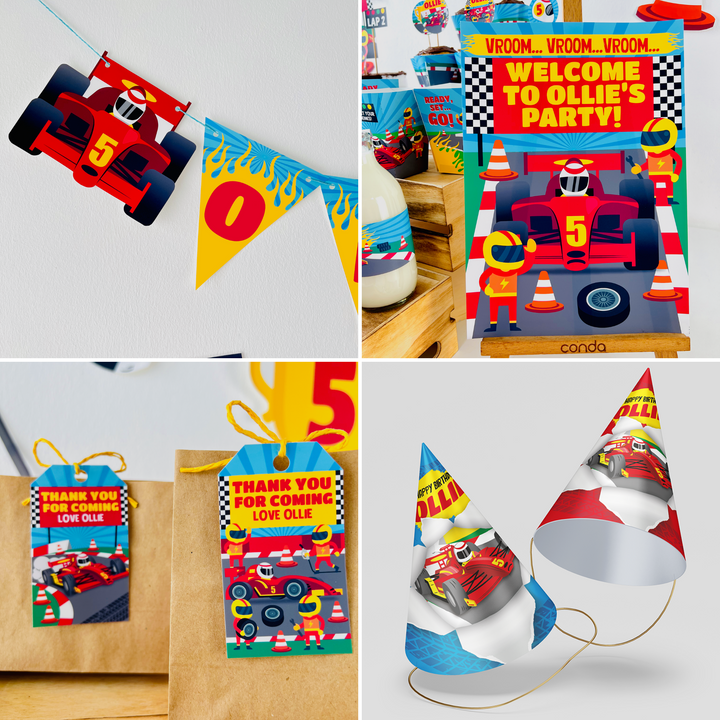 Racing Car Party Decorations Kit