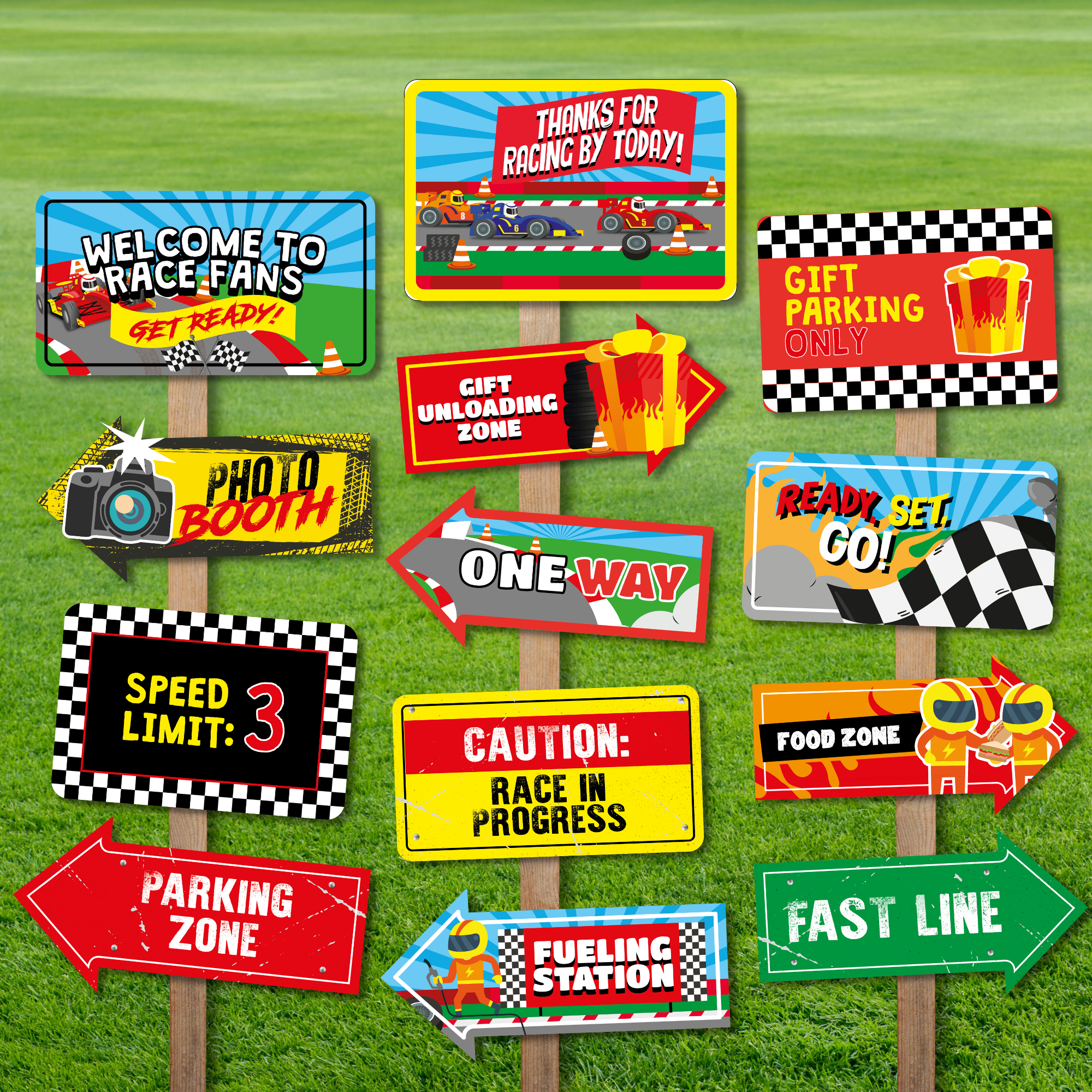 Racing Car Directional Signs | Pigsy Party Decoration – PigsyParty racing-car-directional-signs-pigsy-party-decoration-pigsyparty