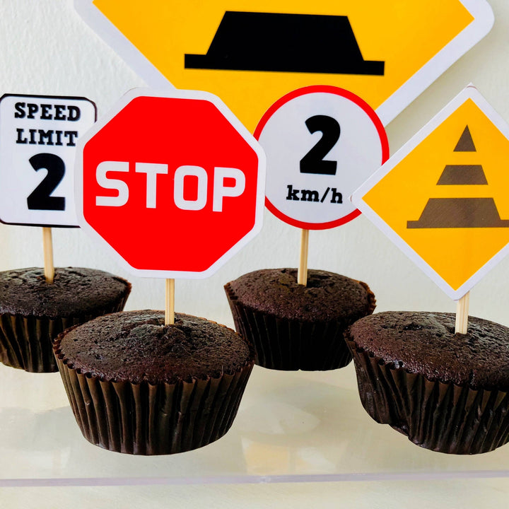 Road Signs Cupcake Toppers
