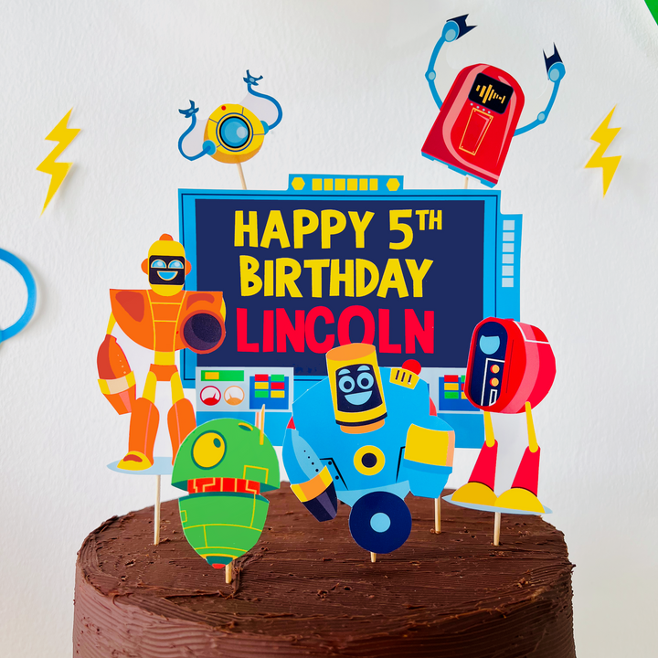 Robots Birthday Cake Topper