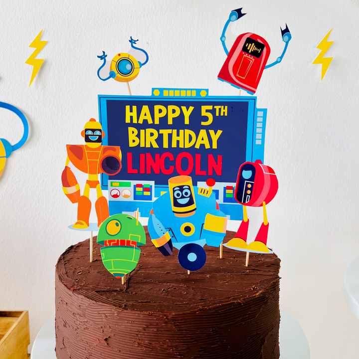 Robots Birthday Cake Topper