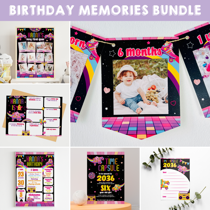 Rollerskating Birthday Memories Bundle