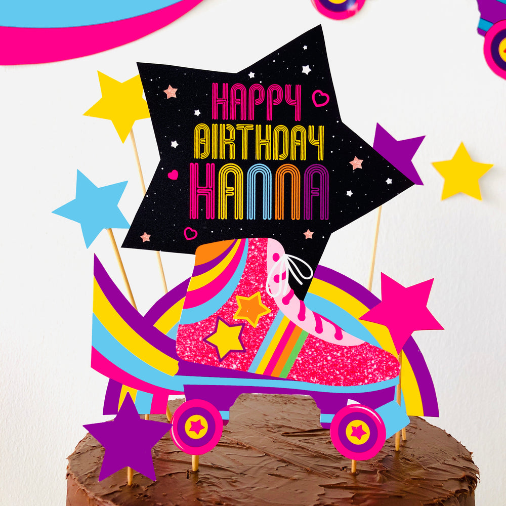 Rollerskating Birthday Cake Topper