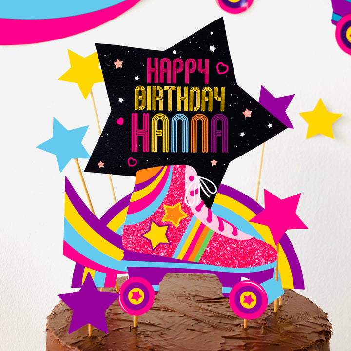 Rollerskating Birthday Cake Topper