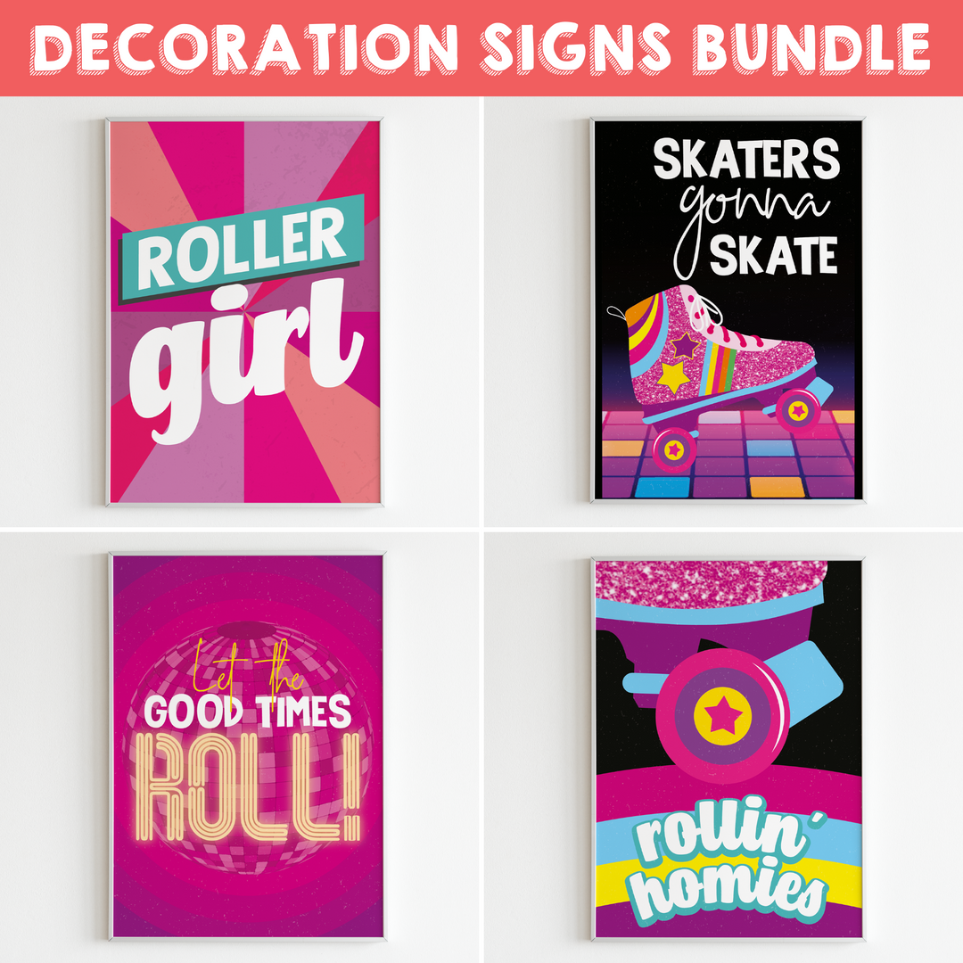 Rollerskating Decoration Signs Bundle