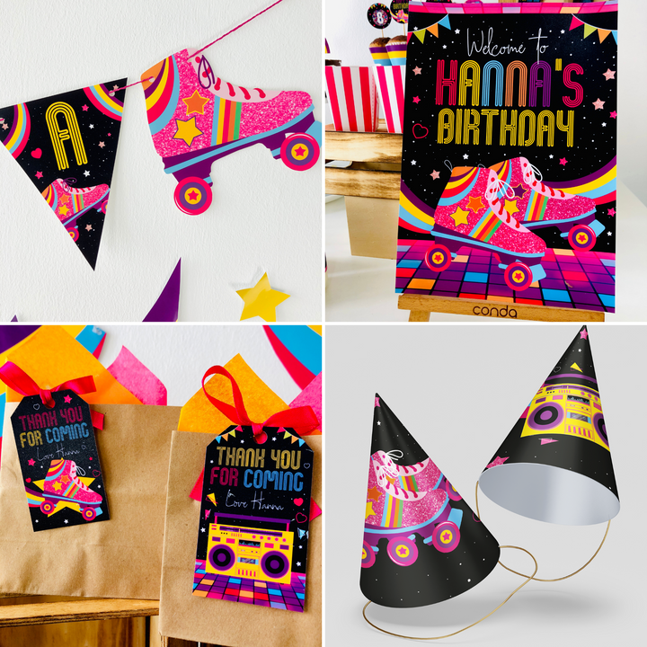 Rollerskating Party Decorations Kit