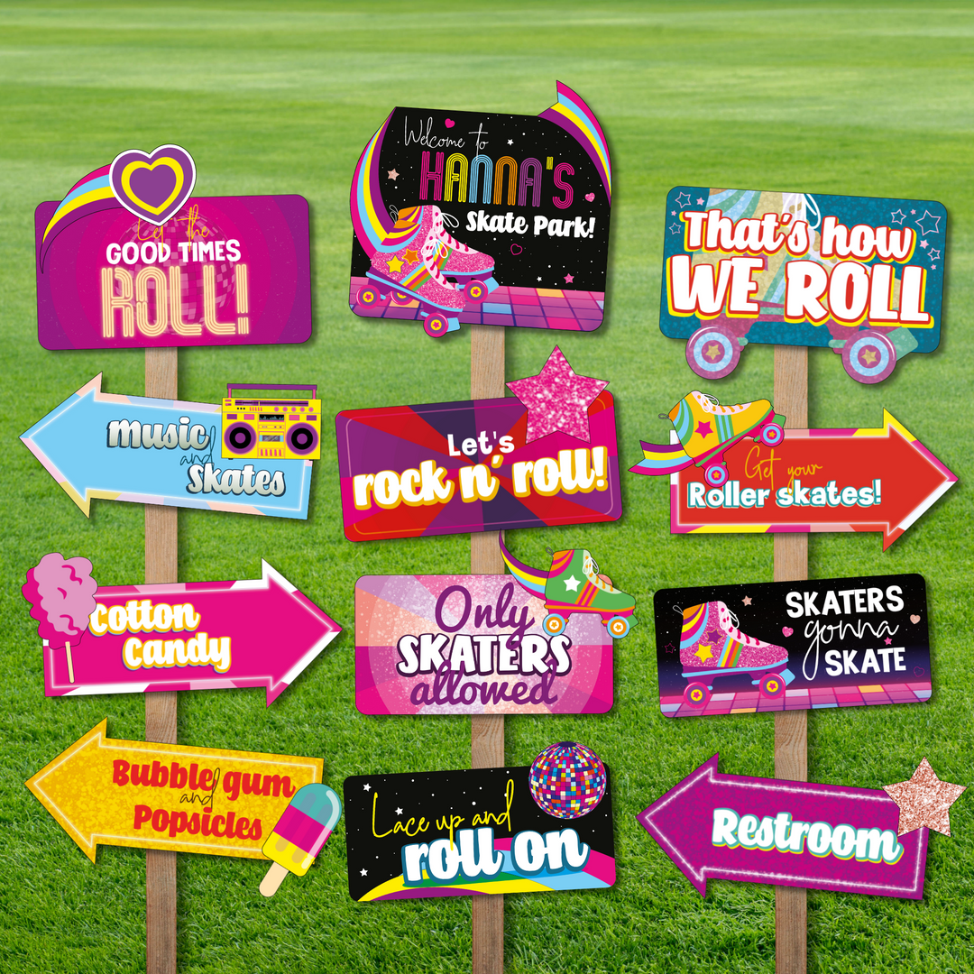 Rollerskating Party Signs
