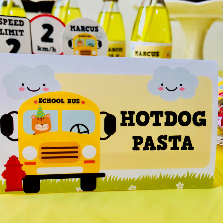 School Bus Food Label