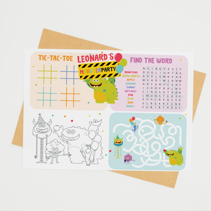 Super Simple Songs Party Coloring Activities Sheet/ Party Games