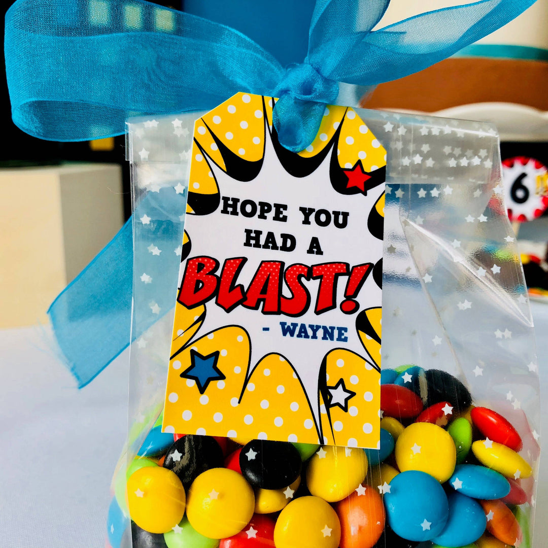 Superhero Party Favors Tags