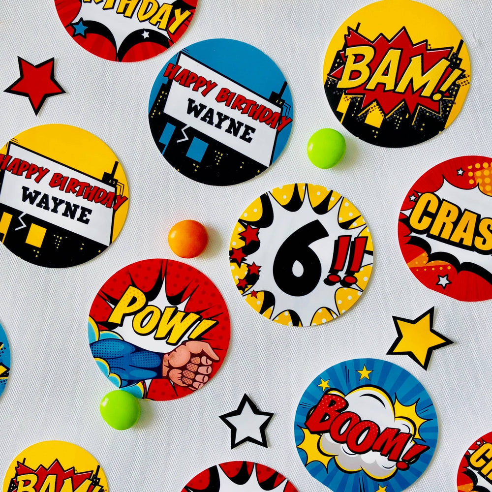 Superhero Party Stickers