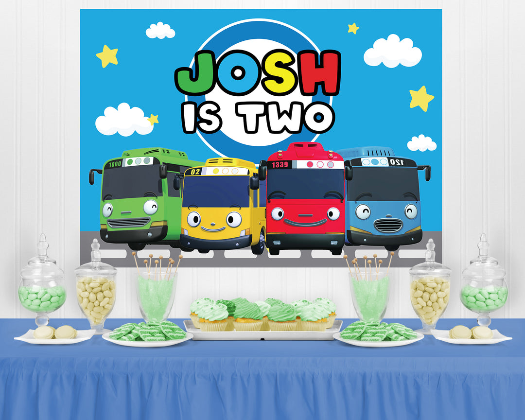 Tayo the Little Bus Birthday Backdrop