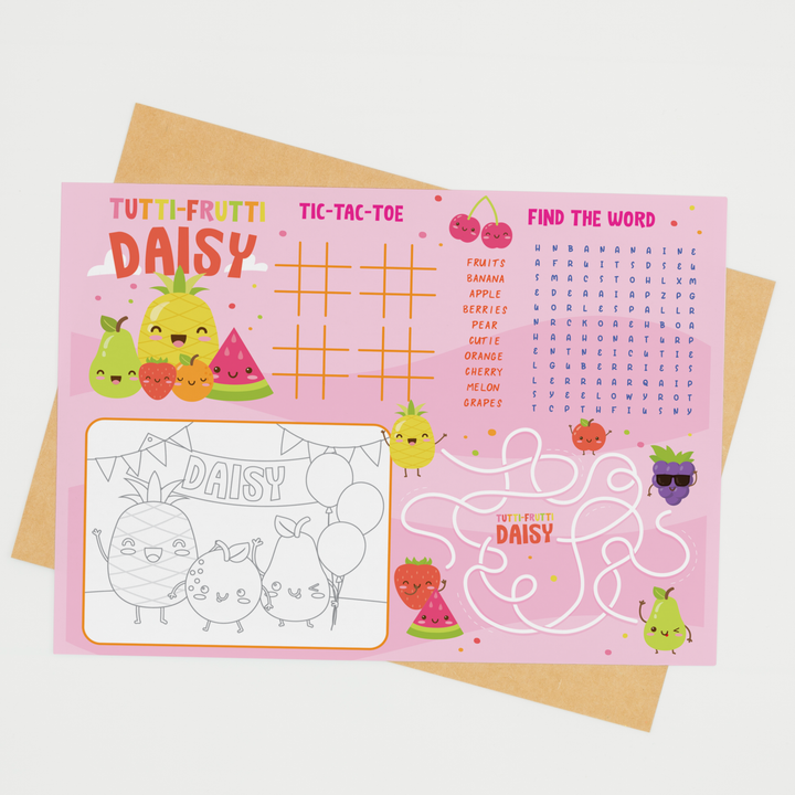 Tutti Frutti Coloring Place Mat