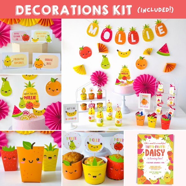 Tutti Frutti Decorations Kit Inclusion