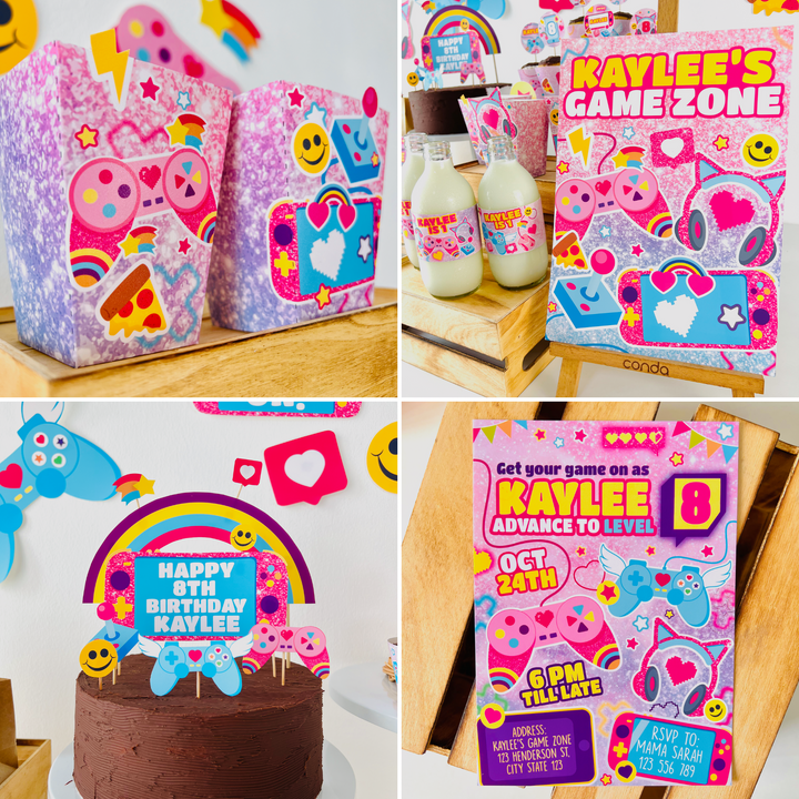 Video Game Girl Party Decorations Kit 2