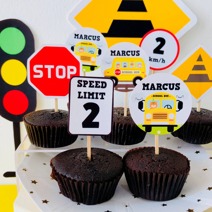Wheels on the Bus Cupcake Toppers