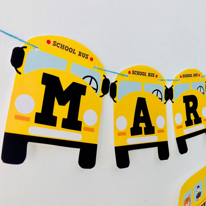 Wheels on the Bus Birthday Banner