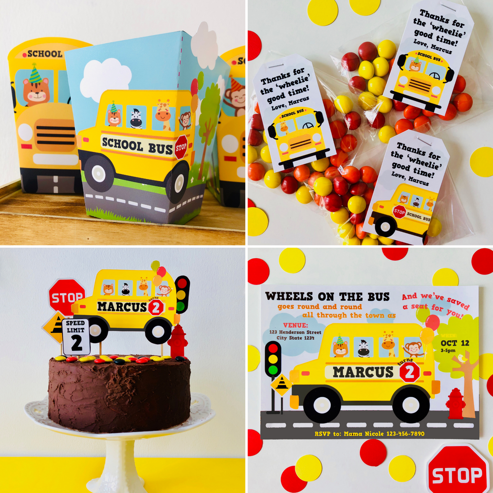Wheels on the Bus Birthday Party Decoration Kit