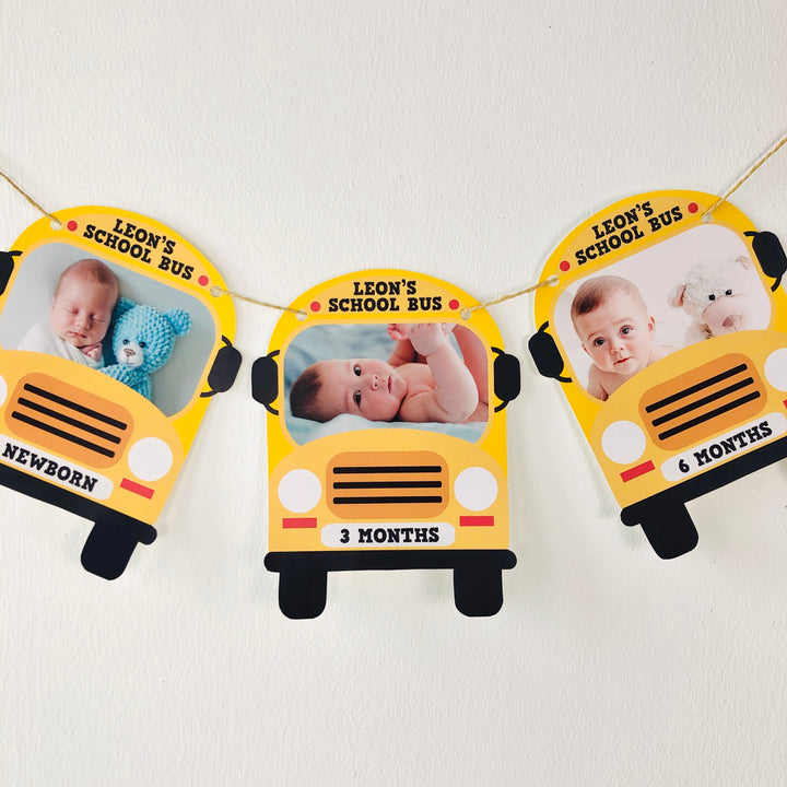 Wheels on the Bus Birthday Photo Banner