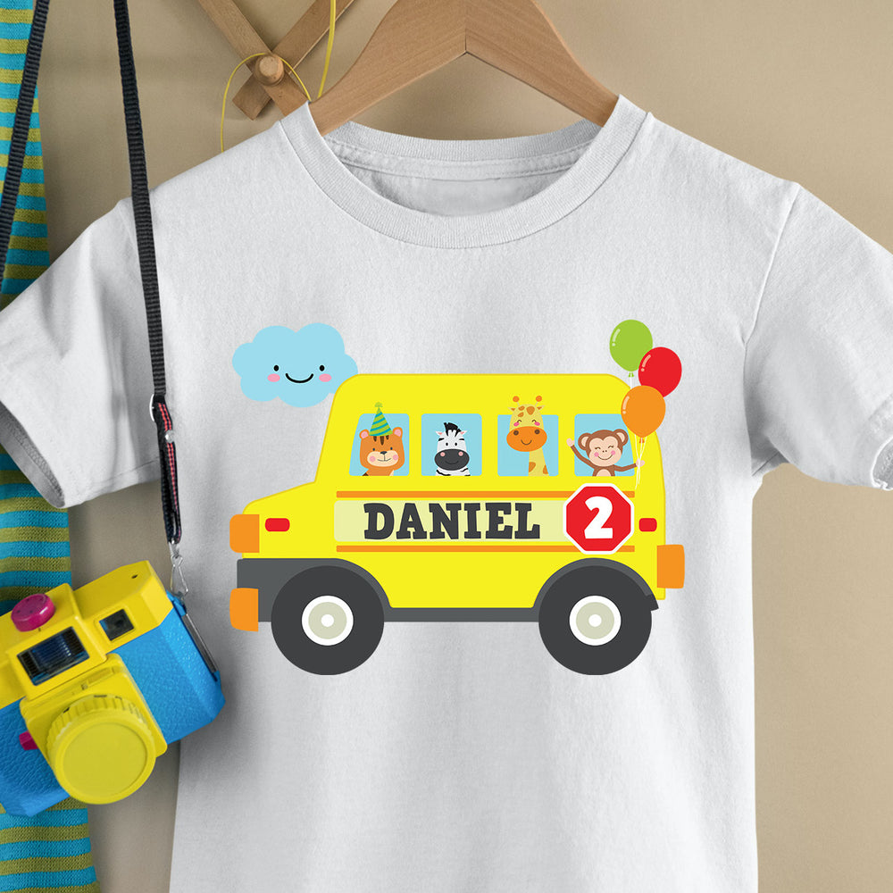 Wheels on the Bus Birthday Shirt