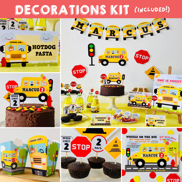 Wheels on the Bus Decorations Kit