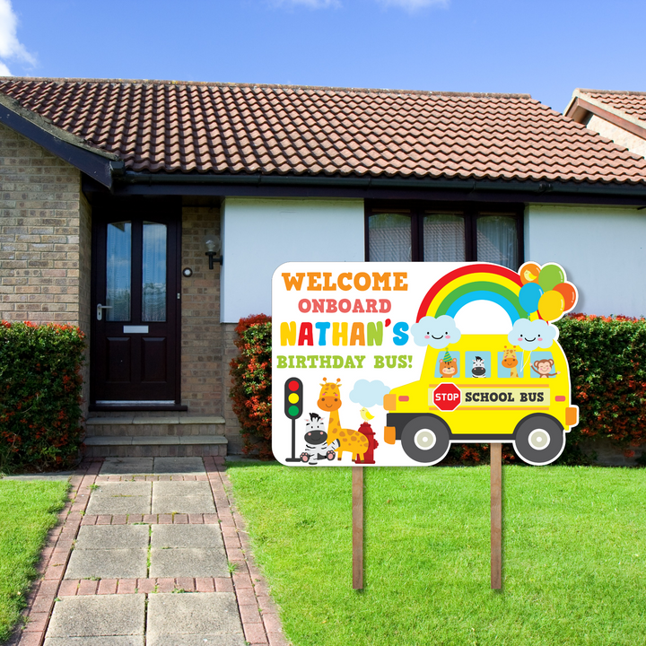 Wheels on the Bus Yard Sign