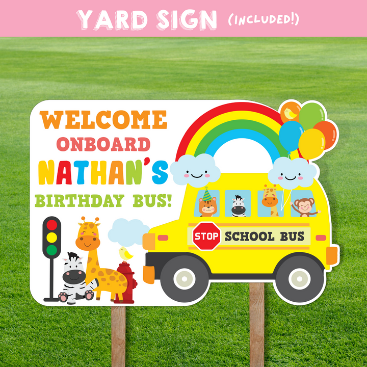 Wheels on the Bus Yard Sign