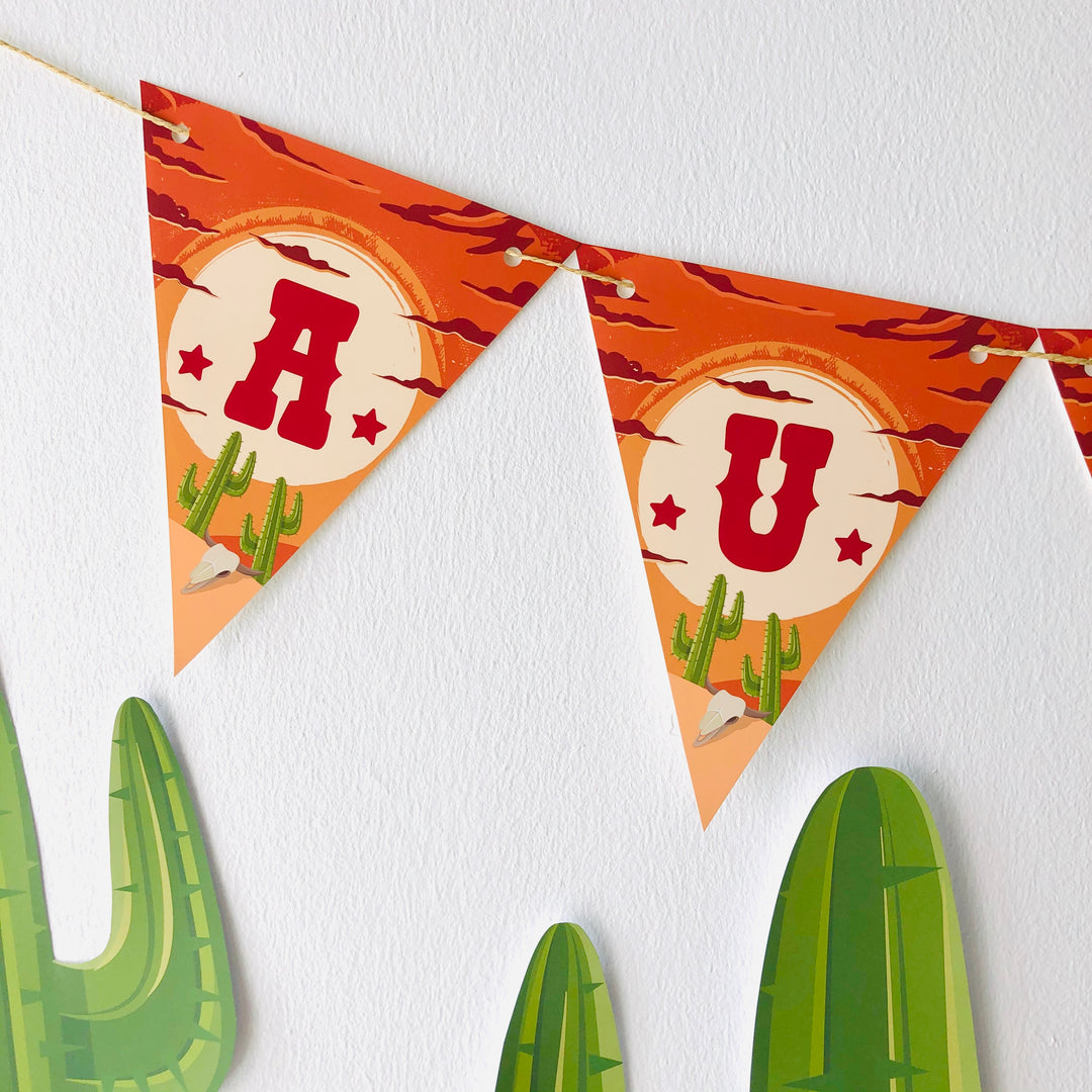 Wild West Cowboy Birthday Banner