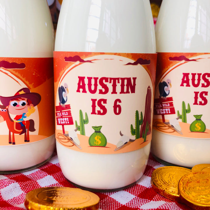 Wild West Cowboy Bottle Labels