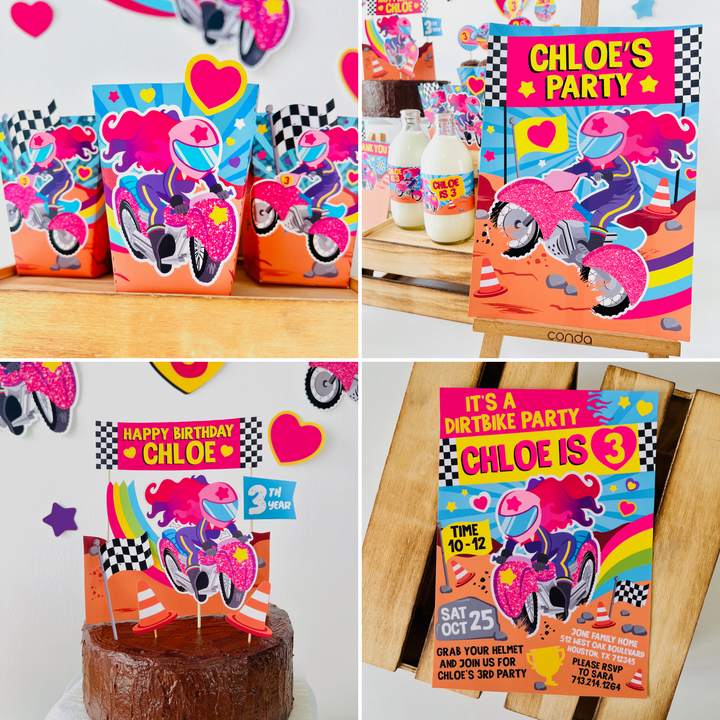 Dirt Bike Girl Party Decoration Kit 1