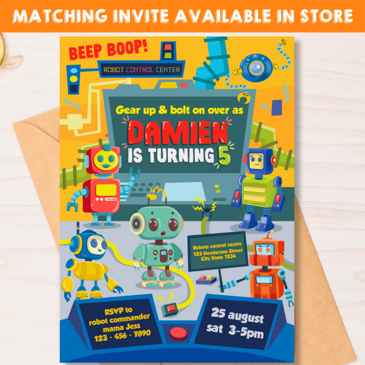 Robots and Science Ticket Invitation Printables | Pigsy Party – PigsyParty