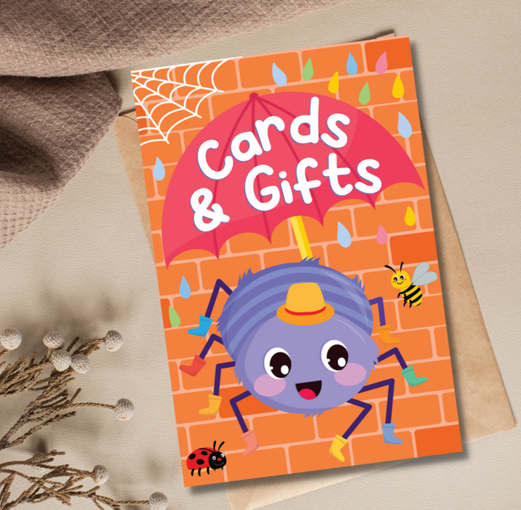 Incy Wincy Spider Cards and Gifts Sign