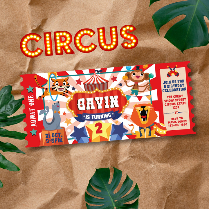 Circus Ticket Invitation